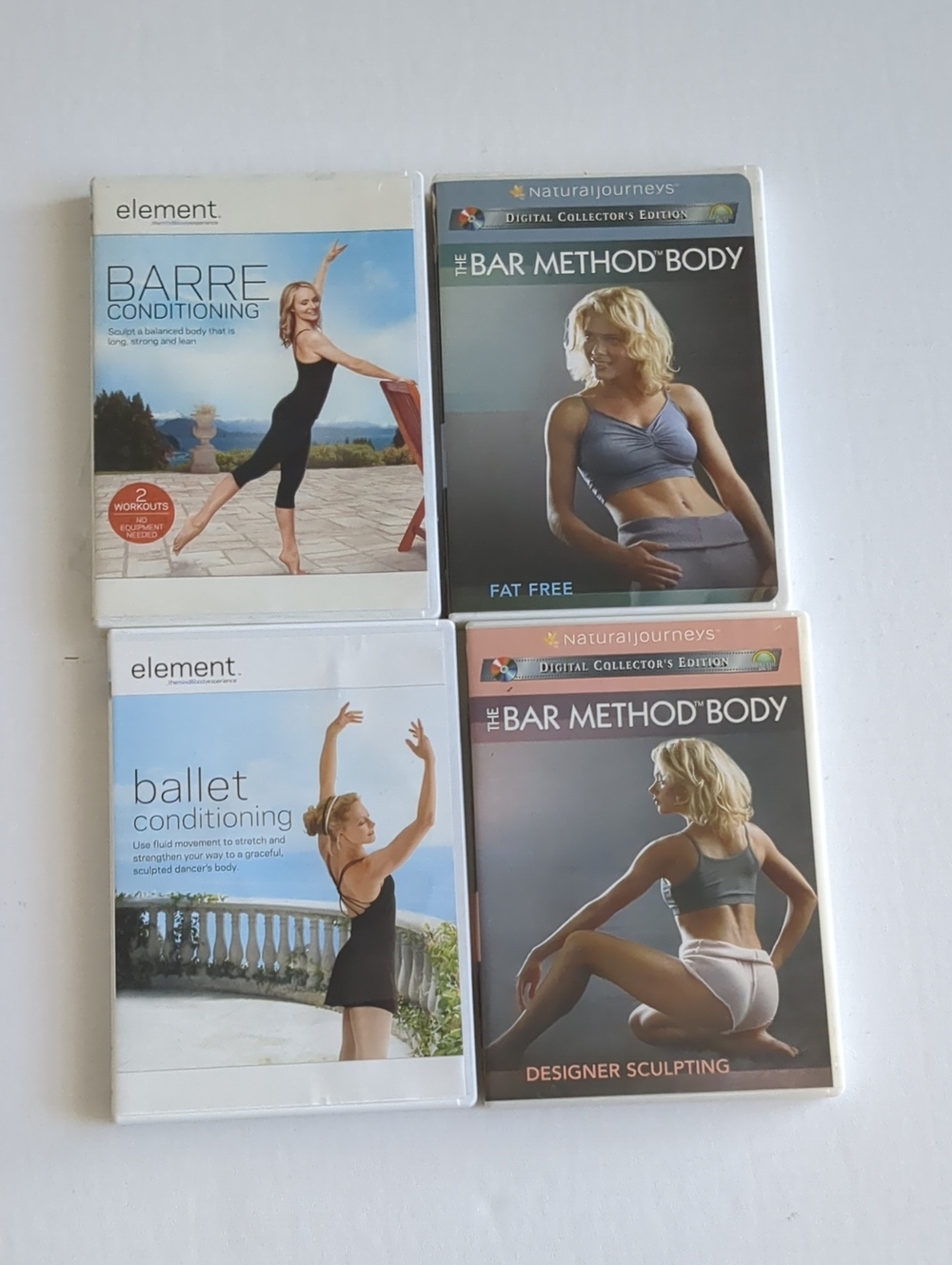 Element Women’s Workout DVD Set – White, Blue, Black